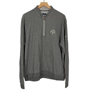 JOHNNIE-O Sully 1/4 Zip Pullover Sweater Pepper Grey XL Embroidered Montaup CC